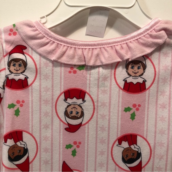The Elf on the Shelf Girls Christmas Nightgown Size 4 New Pastel Pink & White - Picture 12 of 16